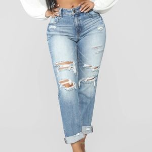 Fashion Nova Not Your Girlfriend Mid Rise Jeans - Medium Blue Wash